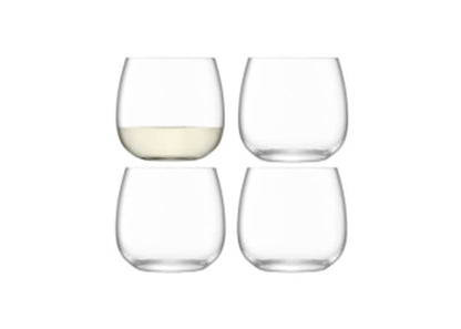 Borough Stemless Glass 370ml Clear x 4