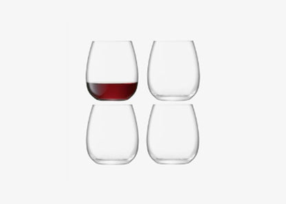 Borough Stemless Glass 455ml Clear x 4
