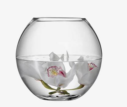Flower Round Bouquet Vase H22cm Clear