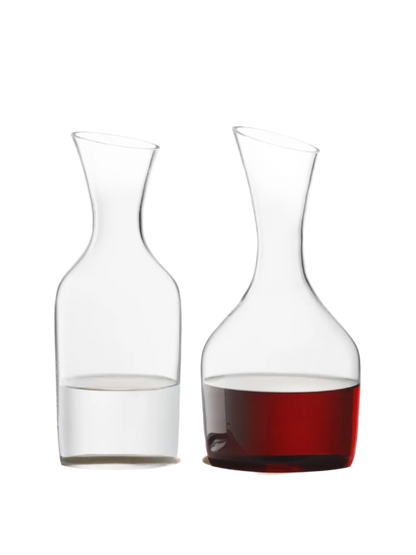 Wine Water & Wine Carafe Set & Oak Base 1.2L/1.4L Clear