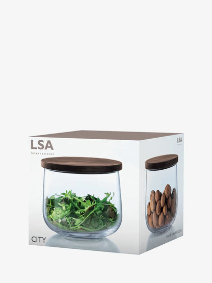 City Bowl & Walnut Lid Ø32cm Clear