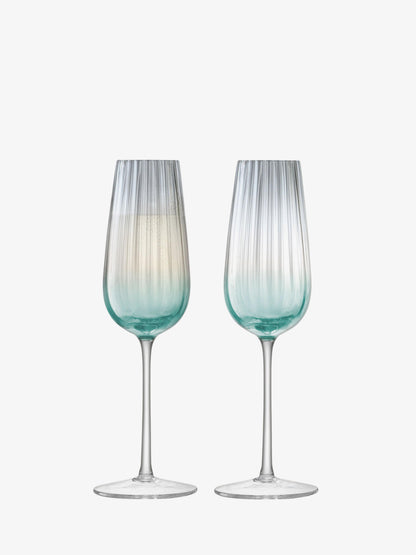 Dusk Champagne Flute 250ml Green/Grey x 2