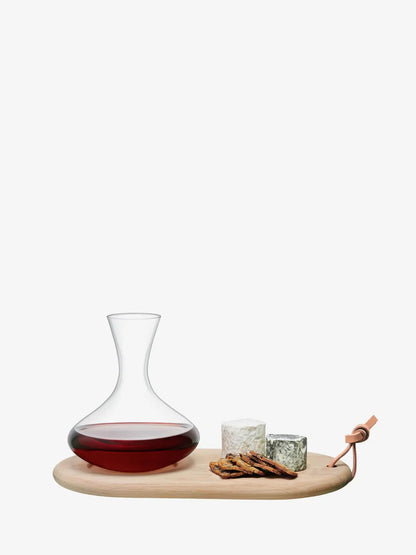 Wine Carafe 1.4l & Oak Cheese Board set