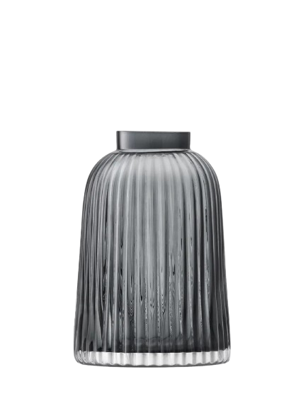 Pleat Vase H20cm Grey