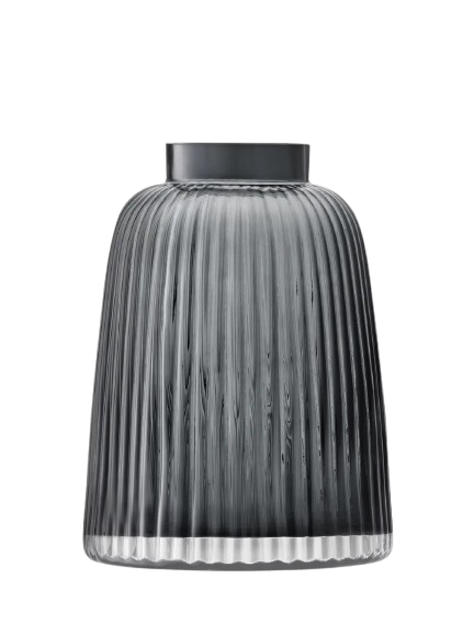 Pleat Vase H26cm Grey