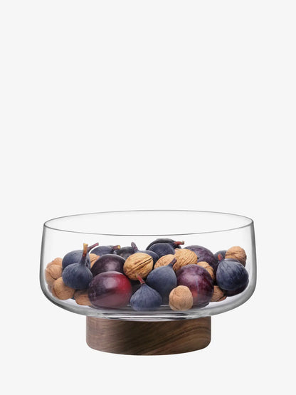 City Bowl & Walnut Base Ø30cm Clear