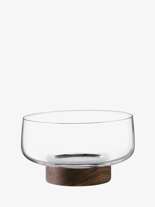 City Bowl & Walnut Base Ø30cm Clear