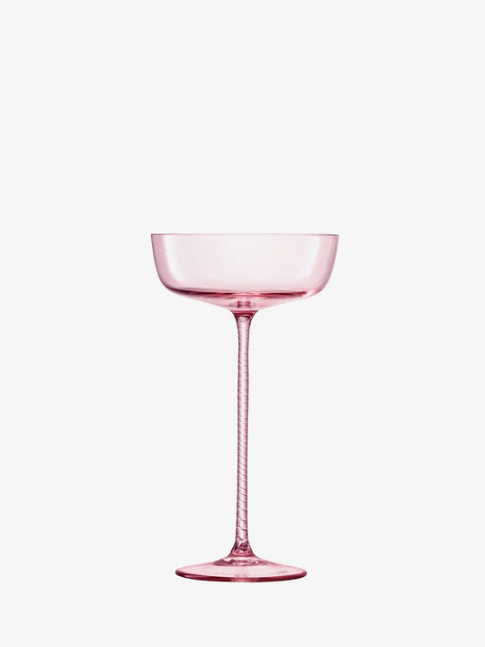 Champagne Theatre Champagne Saucer 190ml Braid/Dawn Pink x 2