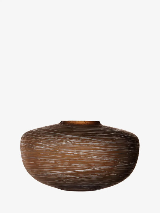 Boulder Vase H17.5cm Earth/Chalk Thread