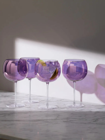 Aurora Balloon Glass 680ml Polar Violet x 4