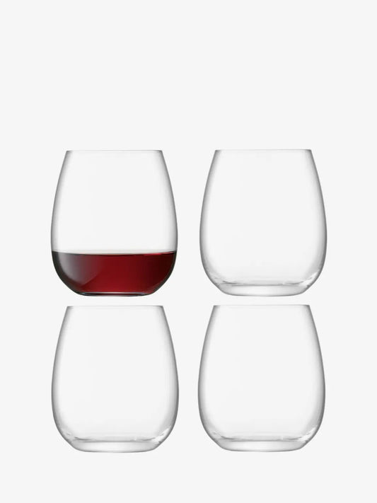 Borough Stemless Glass 455ml Clear x 4