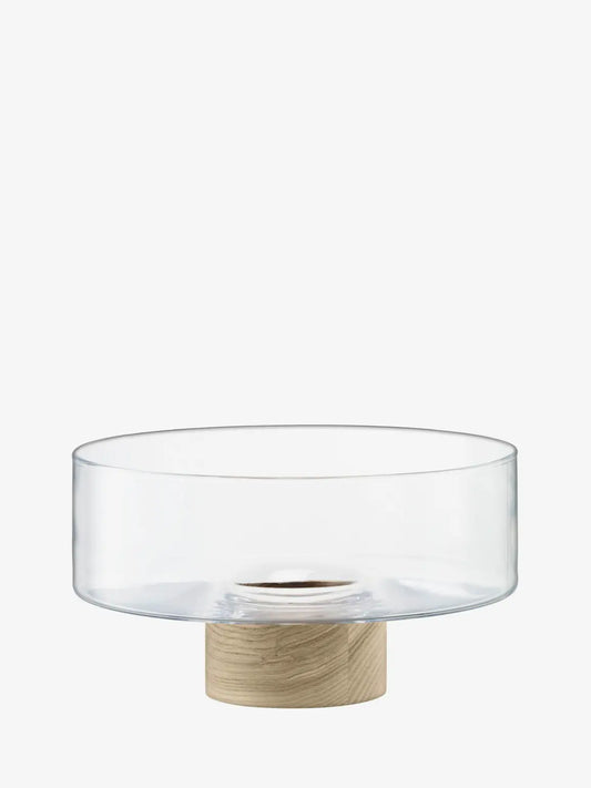 Lotta Pedestal Bowl Clear & Ash Base D25cm