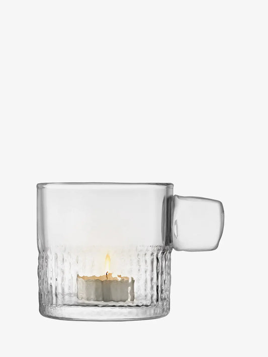 Handle Tealight Holder H9cm Clear
