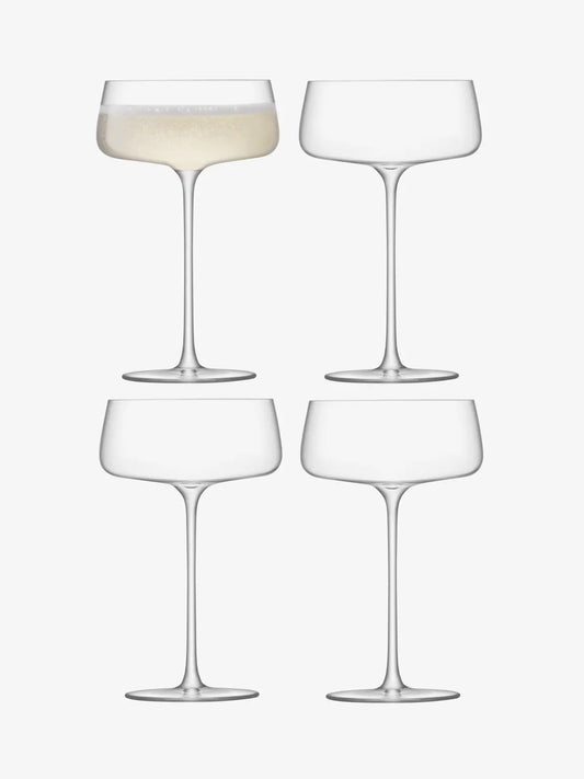 Metropolitan Champagne Saucer 300ml Clear x 4