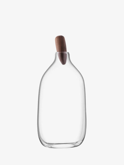 Float Decanter & Walnut Stopper 1.4L Clear