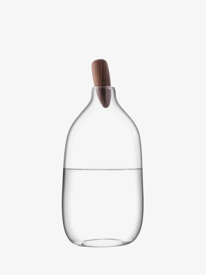 Float Decanter & Walnut Stopper 1.4L Clear