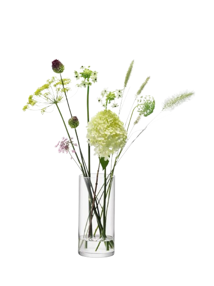 Column Vase H28 x D13cm Clear