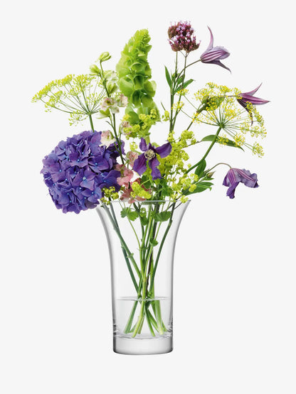 Flower Flared Bouquet Vase H22cm Clear
