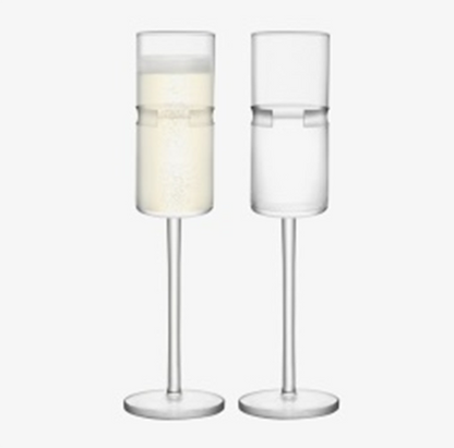 Horizon Champagne Flute 180ml Clear/Cut x 2