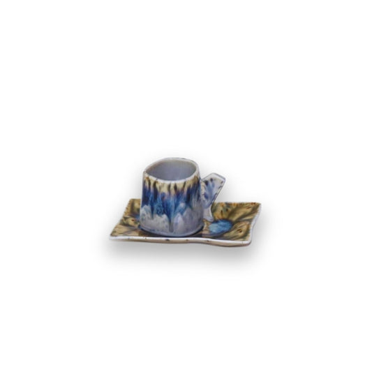 Cup 90cl and Saucer 13x9cm - Blue Ocean Color