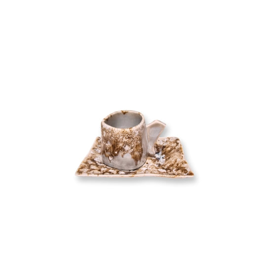 Cup 90cl and Saucer 13x9cm - Coral Color