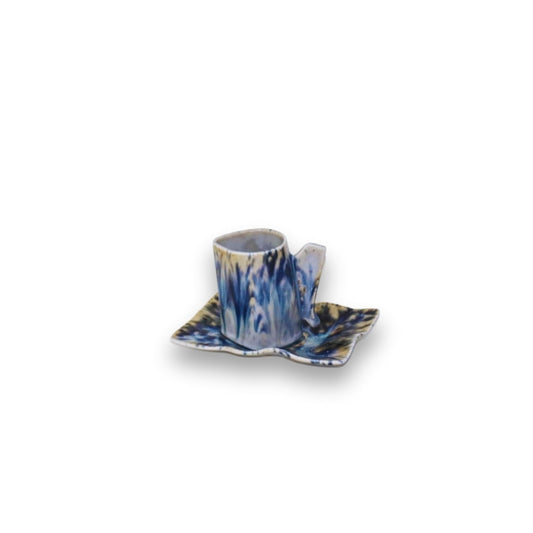 Cup 190cl and Saucer 15x11cm - Blue Ocean Color