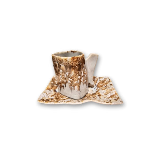 Cup 190cl and Saucer 15x11cm - Coral Color