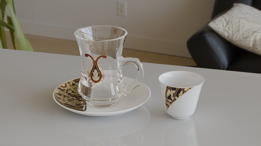 18-Piece Tea & Coffee Set with Silver Trim