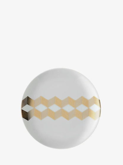 Chevron Teaplate 16cm Gold Assorted x 4