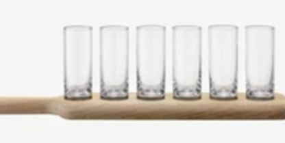 Paddle Vodka Set & Oak Paddle L40cm Clear