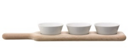 Paddle Bowl Set & Oak Paddle L40cm