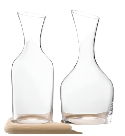 Wine Water & Wine Carafe Set & Oak Base 1.2L/1.4L Clear