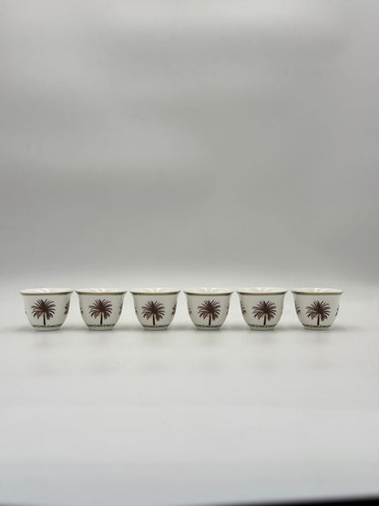 Gahwa Cup set of 6 Pcs Date Palm Design