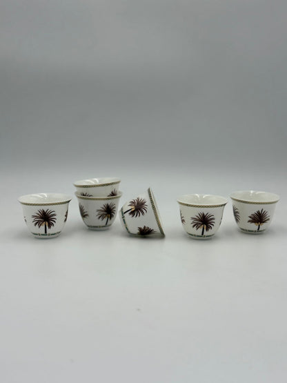 Gahwa Cup set of 6 Pcs Date Palm Design