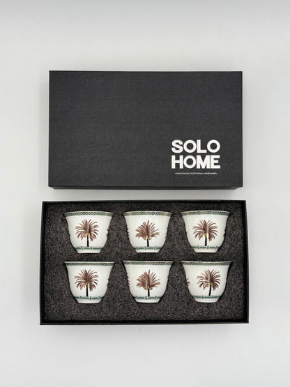Gahwa Cup set of 6 Pcs Date Palm Design