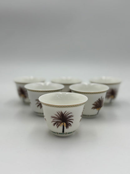 Gahwa Cup set of 6 Pcs Date Palm Design