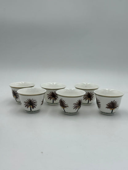 Gahwa Cup set of 6 Pcs Date Palm Design
