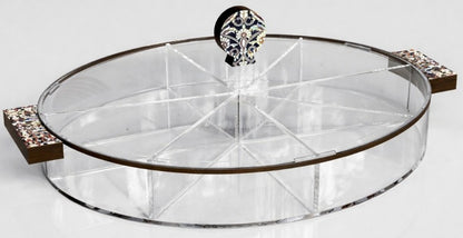Large Oval Serving Box with 6 Compartments