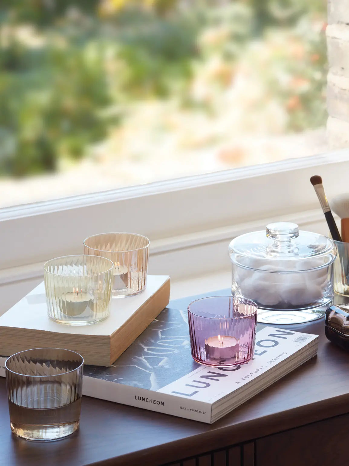 Gems Tealight Holder H6cm Assorted Garnet x 4