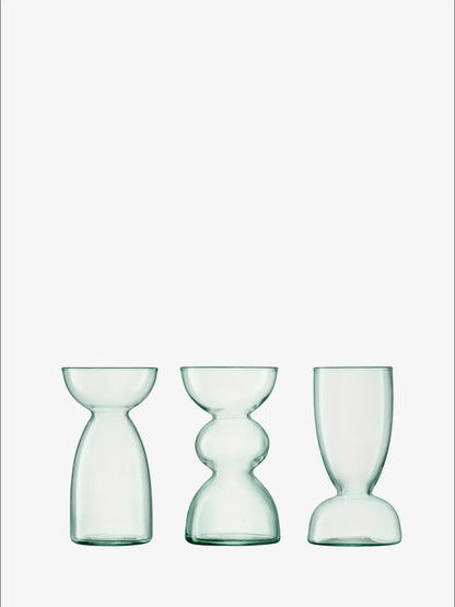 Canopy Trio Vase Set H13cm Clear