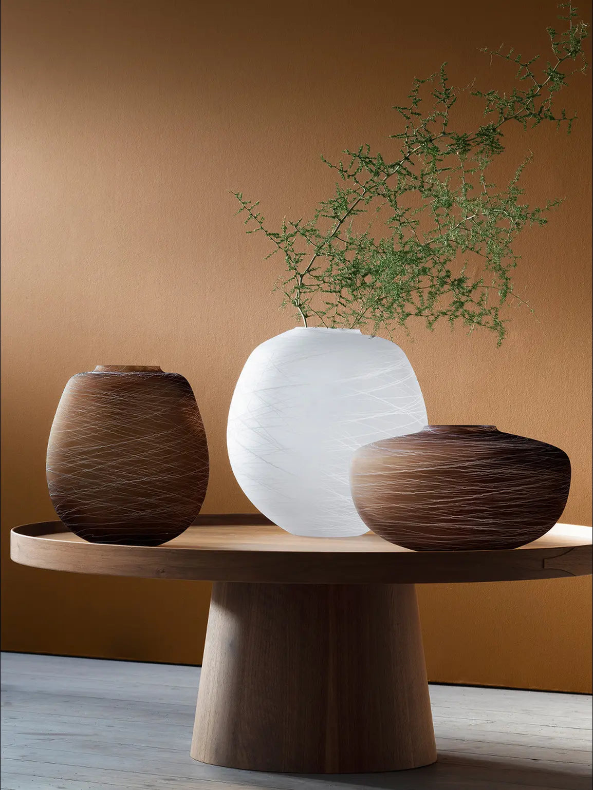 Boulder Vase H17.5cm Earth/Chalk Thread