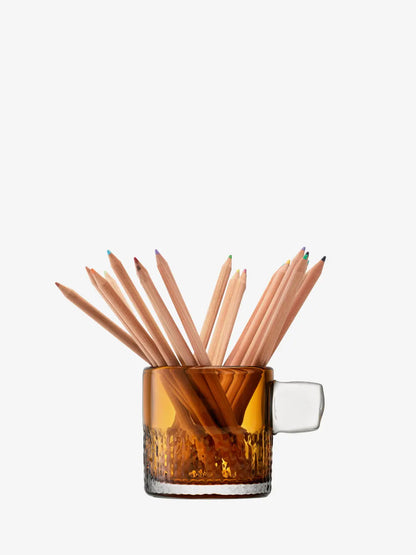 Handle Tealight Holder H9cm Amber