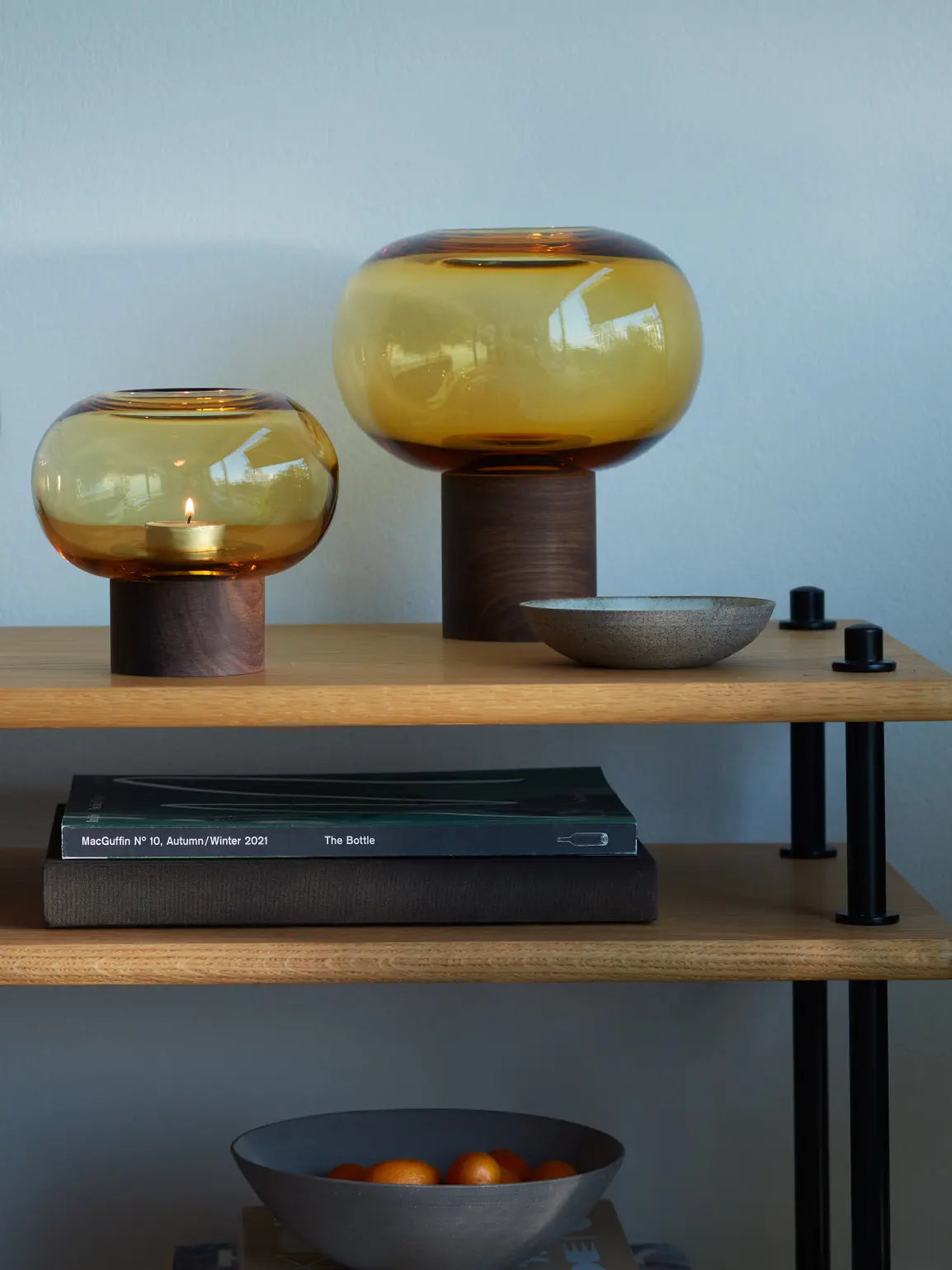 Oblate Vase H13.5cm - Amber