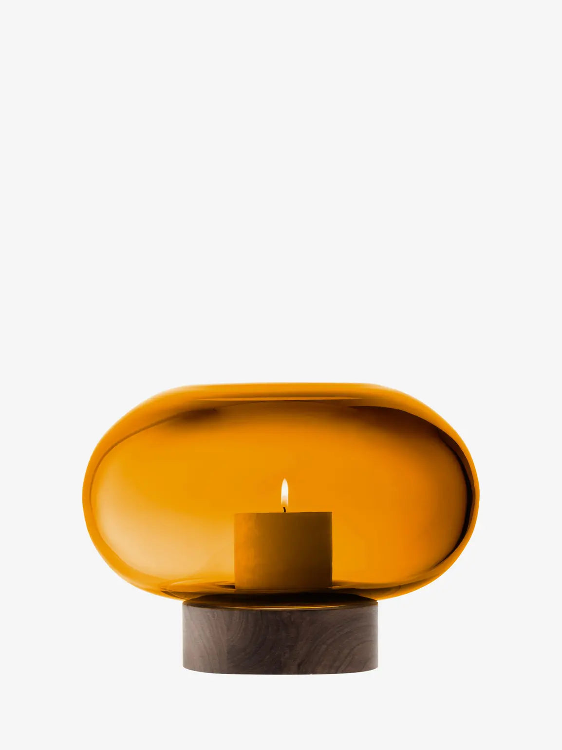 Oblate Vase/Lantern H19.5cm - Amber