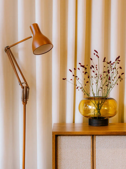 Oblate Vase/Lantern H19.5cm - Amber